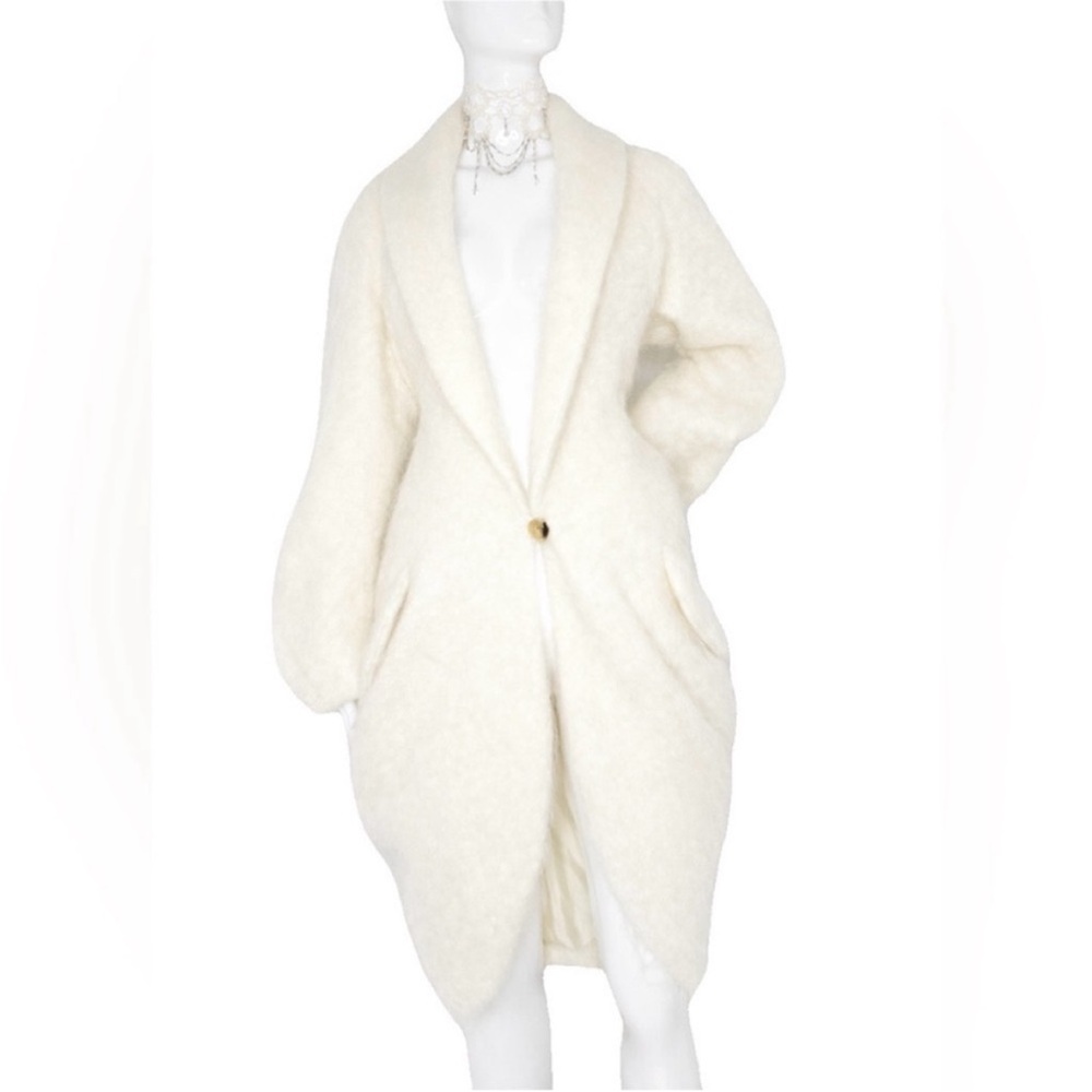 John Galliano 2003 cream structural mohair coat